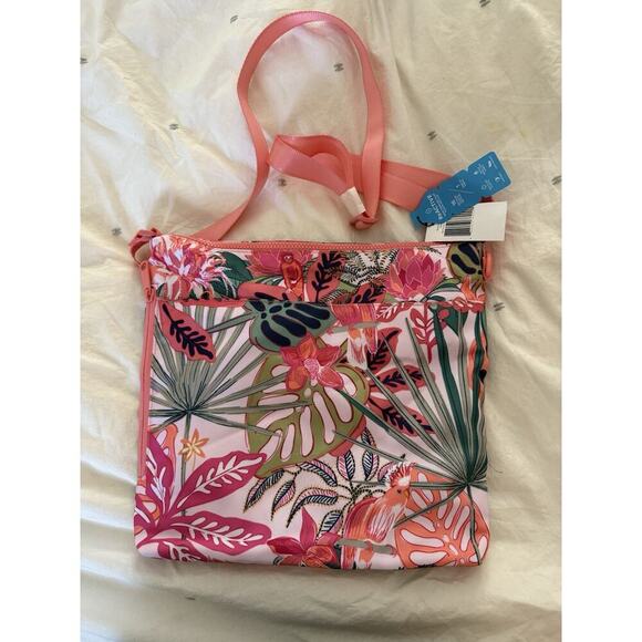 NWT Vera Bradley Rain Forest Canopy Coral Reactive RFID Hipster Tropical Monkey - Picture 1 of 14